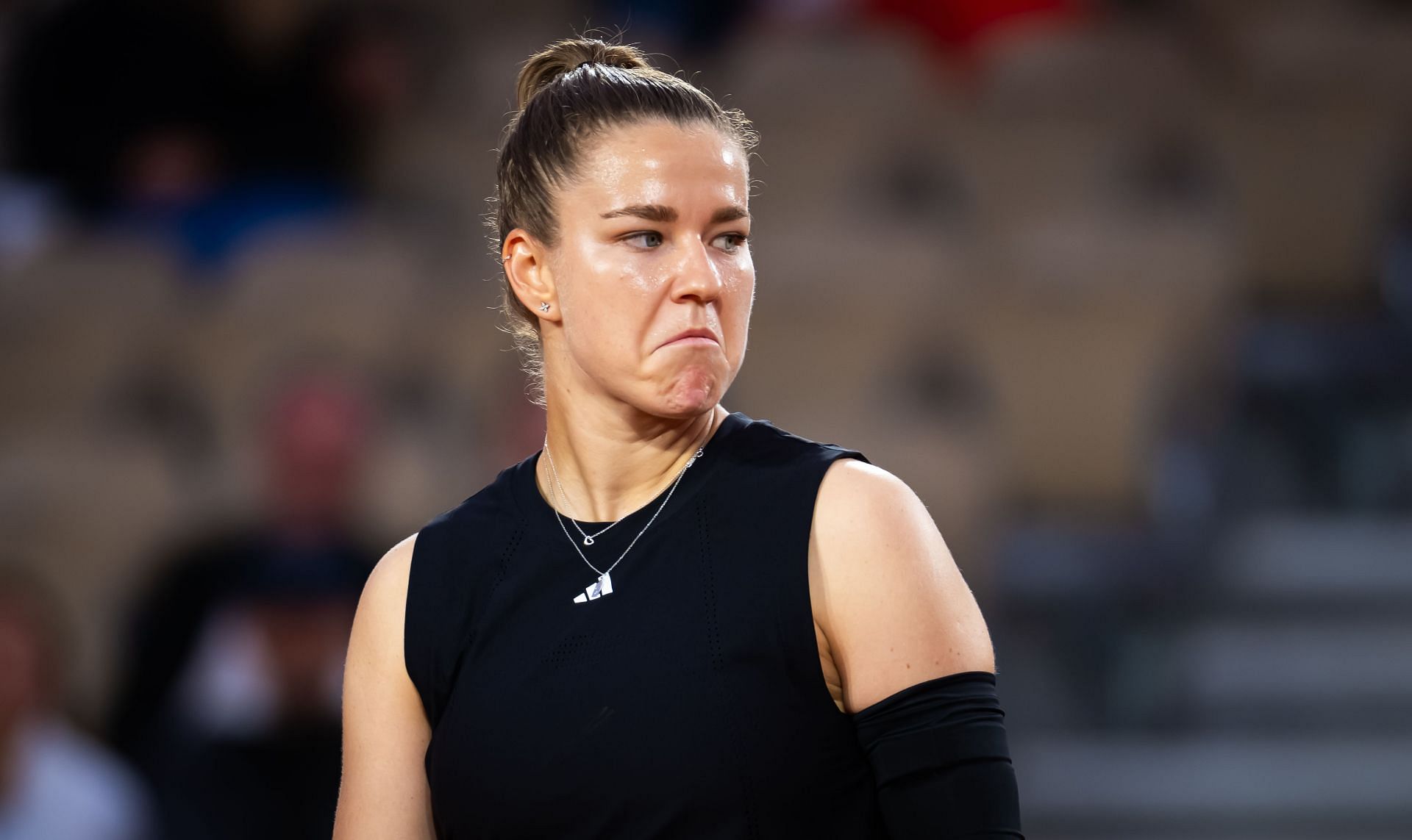Muchova reacts after a point at the 2025 French Open - Day Three - Source: Getty